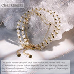 Farfume Crystal Bracelet Beaded Bracelets 4mm Natural Stone Beads Gemstone Handmade Jewelry Valentine's Day Gifts - color: Clear Quartz-steadfast&vitality