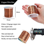 328 Feet Tarnish Resistant Copper Wires 24 Gauge/0.5mm Jewelry Craft Wires Beading Wire for Jewelry Making, Wire Wrapping and Crafting(Copper) - color: 1Copper, size: 24 Gauge