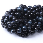 8MM Blue Black Tiger Eye Round Loose Beads Natural Gem Beads Crystal Energy Stone Beads for Jewelry Making DIY Bracelet Necklace - color: Blue Black Tiger Eye, size: 8MM