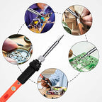 Soldering Iron Kit, 60W Upgraded Soldering Kits Adjustable Temperature Welding Tool Solder Irons Pen with On/Off Switch Use for Electrical Repairs - color: 19-in-1