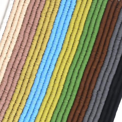JMUQ 28 Strands Black&Brown Clay Beads Bracelet Making Kit, Friendship Preppy Flat Polymer Clay Heishi Beads for Bracelets Jewelry Making Kit, DIY Arts and Crafts Gifts - color: Black&Grey Series