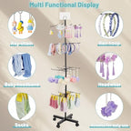 Flenpptly Retail Display Stand Rotating Display Stand 4 Tier Spinning Display Stand for Craft Shows, Jewelry, Keychain, Earring Adjustable Height Retail Display Racks (Black) - color: 4-Tier Black
