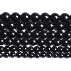 4mm 93pcs Natural Black Agates Onyx Stone Beads Smooth Round Loose Spacer Beads for Jewelry Making DIY Bracelets 15" (Black Agate, 4mm) - color: Black Agate, size: 4mm