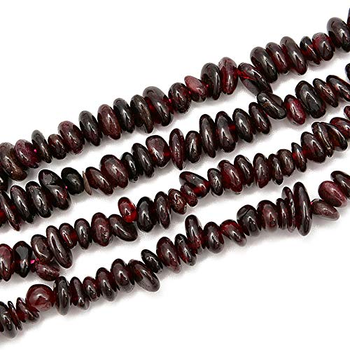 5-8mm Natral Healing Gemstone Waist Bracelets Necklace Kit Irregular Stone DIY Crafts Design Jewelry Making 1 Strand per Bag Approxi 34 inch (Red Garnet Chips) - color: Red Garnet Chips