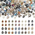100Pcs Faceted Teardrop Crystal Beads Transparent Electroplate Water Drop Top Drilled Beads Colorful Teardrop Chandelier Charms for DIY Crafts Earring Bracelet Jewelry Making - color: Mixed Color-D