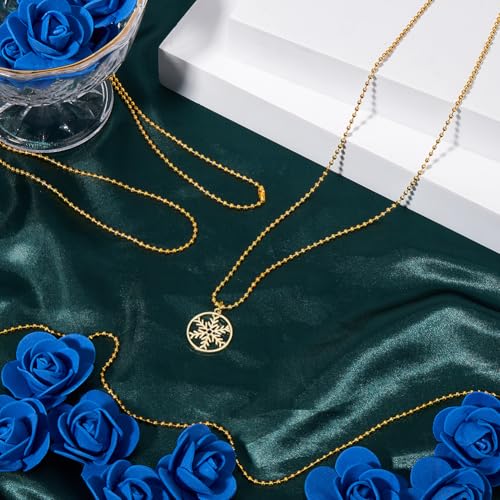 1 Box 30Pcs 24 Inch Ball Chain Necklace Bulk Gold Ball Bead Necklace Chains Metal Adjustable Iron Ball Beads Chain with Connector Clasp for Jewelry Making Chains Supplies DIY Necklace Crafts - color: Gold