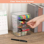 BTSKY Clear Acrylic Storage Organizer with Drawers, 5-Layer Desktop Organizer for Office Essentials, Multi-Purpose Stackable Container for Bathroom Vanity, Desk Makeup Jewelry Container Storage Box - size: 5-layer