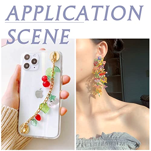 Crafans 50Pcs Frosted Acrylic Leaf Charms Spring Autumn Leaf Pendants Maple Leaves Beads Plant Petal Charms for Jewelry Making (Random Color) - color: Random Color