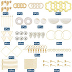 SUNNYCLUE 1 Box DIY 10 Pairs Circle Charms Round Linking Rings Earring Making Kit Triangle Charms for Jewelry Making Flat Shell Pendant Jump Rings Earring Hooks Glass Pearl Beads Adult Women - color: Diy 10 Pairs Circle Charms Earrings