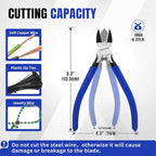 5 Inch Wire Cutters, Flush Side Cutter Pliers for Jewelry Making, Micro Flush Cutters for Artificial Flowers, Wire Snips, Model Nippers for Crafting, 3d Printing, 2 Pack - color: 2 Pack