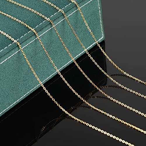 UMAOKANG 33 Feet Gold Plated Chains for Jewelry Making Flat Cable Chain Link Spool DIY Craft Earring Bracelet Necklace Chain Bulk with Lobster Clasps Jump Rings Pinch Clip Clasp - color: Gold Cross