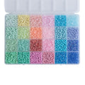 Light Color 3mm Seed Beads, 5200Pcs Glass Seed Beads Kit with Storage Box for DIY Necklace Bracelet Crafts - color: Light