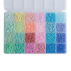 Light Color 3mm Seed Beads, 5200Pcs Glass Seed Beads Kit with Storage Box for DIY Necklace Bracelet Crafts - color: Light