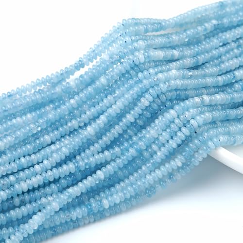 2x4MM 150PCS Aquamarine Jade Tube Rondelle Abacus Disk Spacer Loose Beads for Jewelry Making - color: Aquamarine Jade, size: 2x4mm abacus-shaped