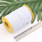 Looconi 2 Rolls 0.5mm Elastic Cord Beading Threads Stretch String Fabric Crafting Cords for Jewelry Making White and Black - size: 0.5mm, style: White&Black