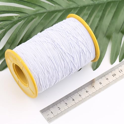 Looconi 2 Rolls 0.5mm Elastic Cord Beading Threads Stretch String Fabric Crafting Cords for Jewelry Making White and Black - size: 0.5mm, style: White&Black