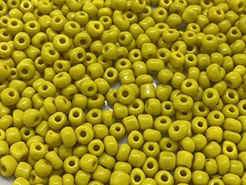Czech Glass Seed Beads Size:6/0 40 gr / 1.4 oz… (Yellow) - color: Yellow