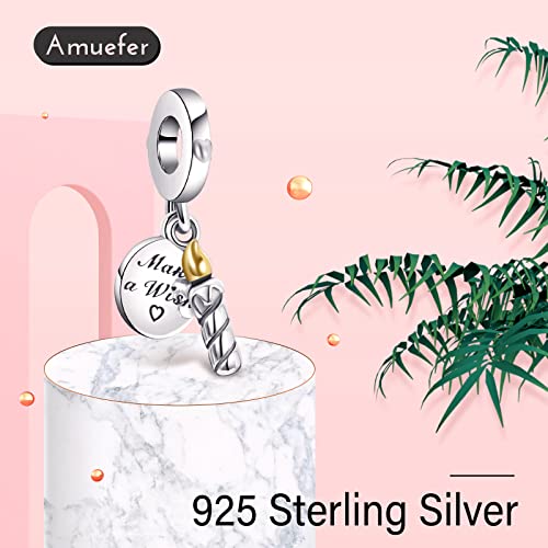 S925 Bead Dangle Charms for Bracelets Necklaces, Compatible with Pandora - style: Birthday Charm
