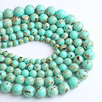 4MM 86PCS Peacock Blue Shell Turquoise Spacer Loose Beads for Jewelry Making DIY Bracelet Necklace - color: Peacock Blue Shell Turquoise, size: 4mm