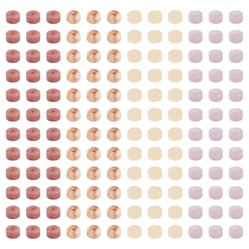 Beadthoven 200Pcs 4mm Flat Disc Gemstone Beads 4 Styles Rhodonite Red Netstone Natural Lepidolite Pink Aventurine Beads Natural Stone Heishi Crystal Spacers for DIY Jewelry Making Bracelets Necklace - color: Flat Disc-Pink, size: 4mm