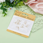 Beebeecraft 1 Box 10Pcs Toggle Clasps T-bar Closure Connectors Real 18K Gold Plated Flower Shape OT Toggle Necklace Fastener Clasp Buckle Link Findings for Jewelry Making Pendants Bracelets - color: Gold