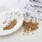 600pcs 18K Gold Filled Spacer Round Beads,Seamless Smooth Metal Round Beads,Gold Filled Solid Brass Beads for DIY Bracelet Necklace Earring Jewelry Making (2MM) - size: 2MM