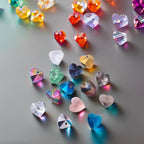 Ipotkitt 200 Pcs Colorful Glass Faceted Heart Charms Romantic Valentines Love Crystal Heart Shaped Charms for DIY Craft Jewelry Making Findings - color: 200pcs-Faceted Heart Charms-14x14x8mm