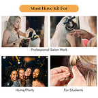 Pro Hair Extension Tools Mini 3 Holes Silicone Micro Beads & Nano Rings Hair Extensions Opener & Remover Pliers Hair Tinsel Feathers Fitting Plier Micro Bead Crimping Plier (Mirror Polish Soft)