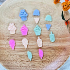 Xaekicr 7 PCS Cute Dessert Polymer Clay Cutters Set – Ice Cream, Cupcake, Cake Slice Clay Earring Cutters – DIY Polymer Clay Molds & Clay Tools for Jewelry Making - color: L color