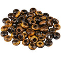SUNYIK Tiger's Eye Stone Large Hole (6mm) Rondelle Loose Charms European Bead fits Bracelet,Jewelry Makings Pack of 20 - color: Brown-Tiger's Eye Stone, size: 14x8mm