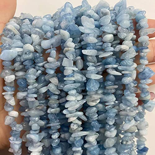 7-8mm Natural Aquamarine Gemstone Chips Loose Beads Semi Precious for Jewelry Making DIY Handmade Craft Supplies 1 Strand per Bag Approxi 34" - color: Aquamarine Chips