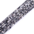 4mm Matte Natural Black Web Picasso Jasper, 15 Inch Strand 95 Beads, Frosted Round Stone Gemstone Spacer Beads for Jewelry Making Bracelet Necklace Earrings - color: Black Web Webbed, size: 4mm