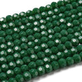 Perlin Czech Bohemian Crystal Glass Beads Faceted Round 4mm 90 Pieces Loose Spacer 1 Strand Beads for DIY Jewelry Earrings Necklace Bracelet Making (Green Opaque) - color: Green opaque