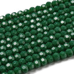 Perlin Czech Bohemian Crystal Glass Beads Faceted Round 4mm 90 Pieces Loose Spacer 1 Strand Beads for DIY Jewelry Earrings Necklace Bracelet Making (Green Opaque) - color: Green opaque