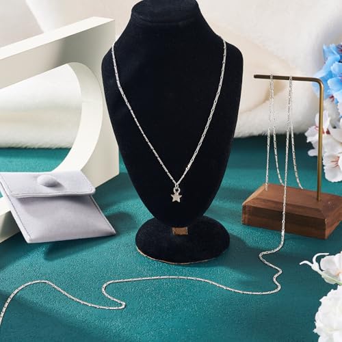 3.28 Feet Figaro Chains S925 Sterling Silver Chain for Jewelry Making, 3.5x1.5mm Figaro Links Permanent Bracelet Kit for Women Men Necklace Making - color: Silver-Figaro Chain