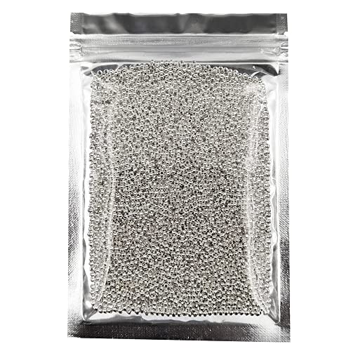 4000 Pieces Tiny Size 2.4mm Silver Iron Metal Spacer Bead Round Loose Beads - size: 2.4mm