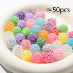 20mm Rhinestone Beads Round Disco Ball Beads Spring Color Chunk Bubblegum Beads for Jewelry Making DIY Craft Supplies(Style-5) - color: style-5