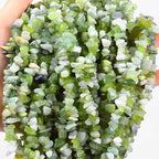 200pcs Natural Chip Stone Beads Gemstone Healing Crystal Loose Rock Bead Irregular Glass Seed Charm Beads Drilled DIY for Jewelry Bracelet Necklace Earrings Making Crafting Supplies (Green Jade 5-8mm) - color: Green Jade