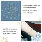 UNICRAFTALE 36pcs Star Links Charm Stainless Steel Links Charms 2 Colors Connectors Double Loops Metal Charm Jewelry Making Earring Bracelet Necklace