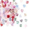 UR URLIFEHALL 100 Pcs Transparent Spray Painted Glass Beads Mixed Style Heart Spacer Beads for Jewelry Making DIY Crafts Accessories - color: 100pcs-6x6x4mm-mixed color heart glass beads