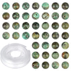 4mm 200pcs Natural Stone Round Beads African Turquoise Genuine Stone Beading Loose Gemstone DIY Charm Smooth Beads for Bracelets Necklaces Earrings Hole Size 1mm (African Turquoise 4mm) - color: African Turquoise, size: 4mm
