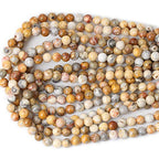 45PCS 8mm Natural Yellow Crazy Lace Agate Gemstone Round Loose Beads for Jewelry Making 1 Strand 15" - color: Yellow Crazy Lace Agate, size: 8mm 45pcs