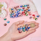 68 pcs 14mm Glass European Beads Large Hole Glass Beads Colorful Faceted Rondelle Loose Spacer Beads for DIY Craft Bracelet Necklace Earring Hole: 5mm - color: Blue Colorful