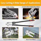 14 Inch Bolt Cutter, Heavy Duty Forged T8 Steel Blade Wire Cutters for Chains, Metal, Screws, Rivets & Fences, Ergonomic Rubber Grip Handle for Industrial Use & DIY Projects - size: 14 Inch