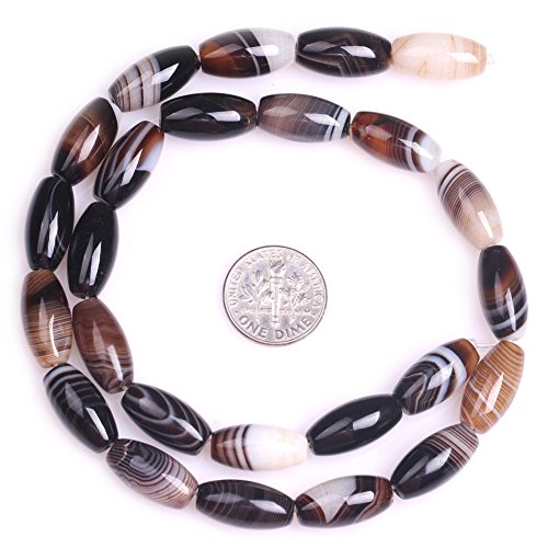 Botswana Agate Beads for Jewelry Making Natural Gemstone Semi Precious 8x16mm Oval Rice 15" JOE FOREMAN - color: 8x16mm/oval rice botswana agate