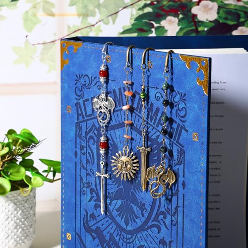 Vintage Dagger Sword Pendant Brass Metal Hook Bookmark with Bead Chain,Handmade Bookmarks for Reading Women,Men,Book Lovers,Girls,Teens,Teachers and Students - style: Dagger