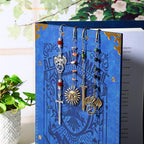 Vintage Witch Brass Metal Copper Bookmark with Dragon and Bead Chain Pendant–Wicked,Handmade Sodalite Bookmarks for Reading Women,Men,Book Lovers,Girls,Teens,Teachers and Students - style: Dragon