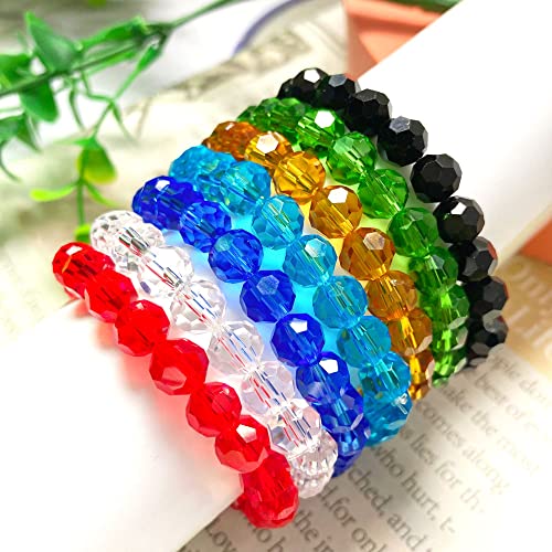 Jmassyang 200 Pieces 6mm Faceted Round Crystal Glass Beads Spacer Beads for Jewelry Making, Bracelets Necklaces Earrings Wind Chimes Suncatchers(Green) - color: Green, size: 6mm