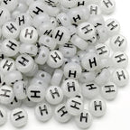 200PCS Letter Beads Glow in The Dark 4x7mm Acrylic Alphabet Letter H Beads for Jewelry Making Bracelet - color: H-200PCS