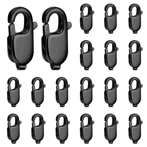 20PCS 13MM Black Lobster Clasps, 316 Stainless Steel Lobster Claw Clasps Bulk for Necklace Bracelet Jewelry Making DIY Craft - color: Black, size: 13MM